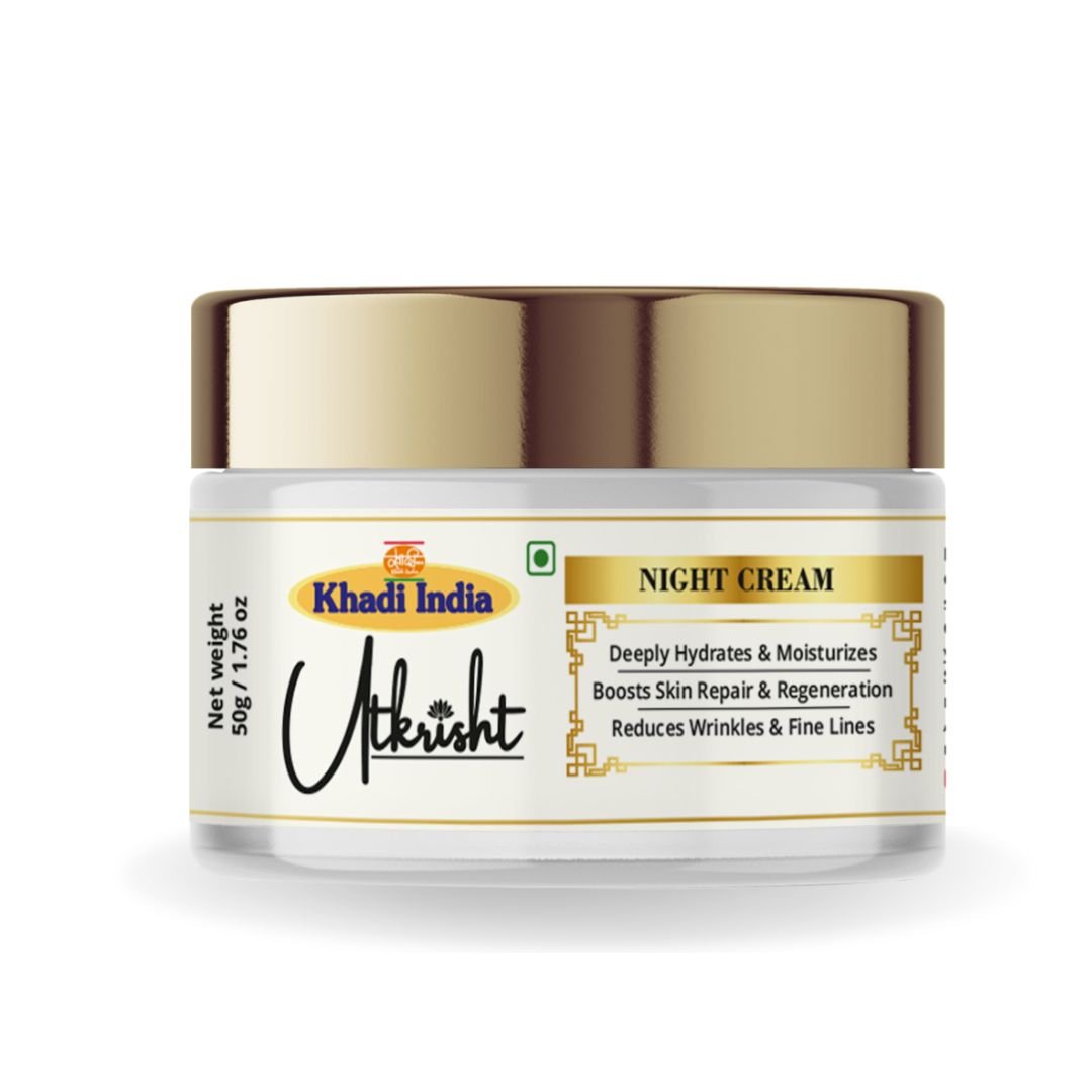 Utkrisht Khadi Night Face Cream – Deep Nourishment, Repair & Overnight Hydrating Moisturizer - 50g