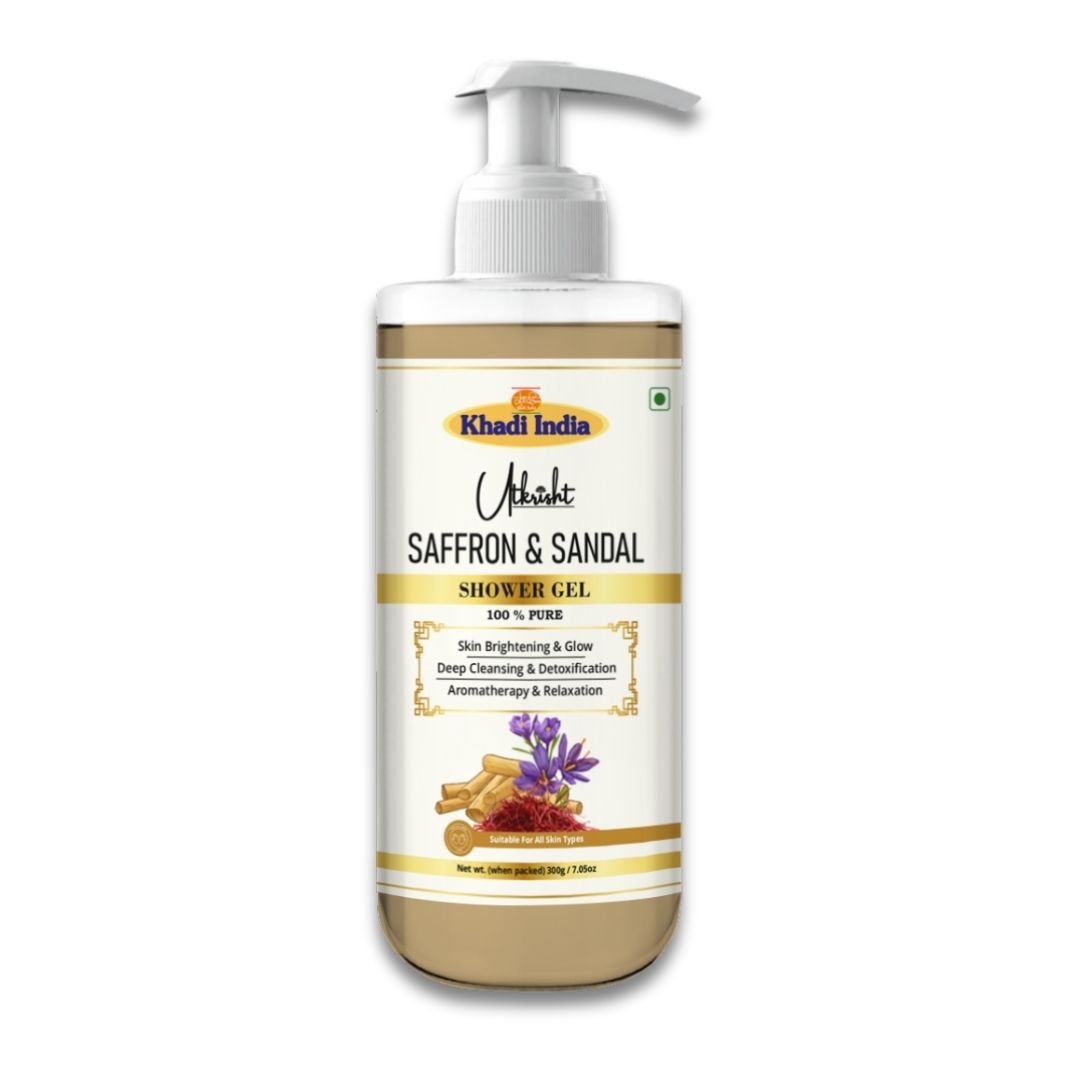 Utkrisht Khadi Saffron & Sandal Body Wash – Brightening, Nourishing & Luxurious Shower Gel - 300ml