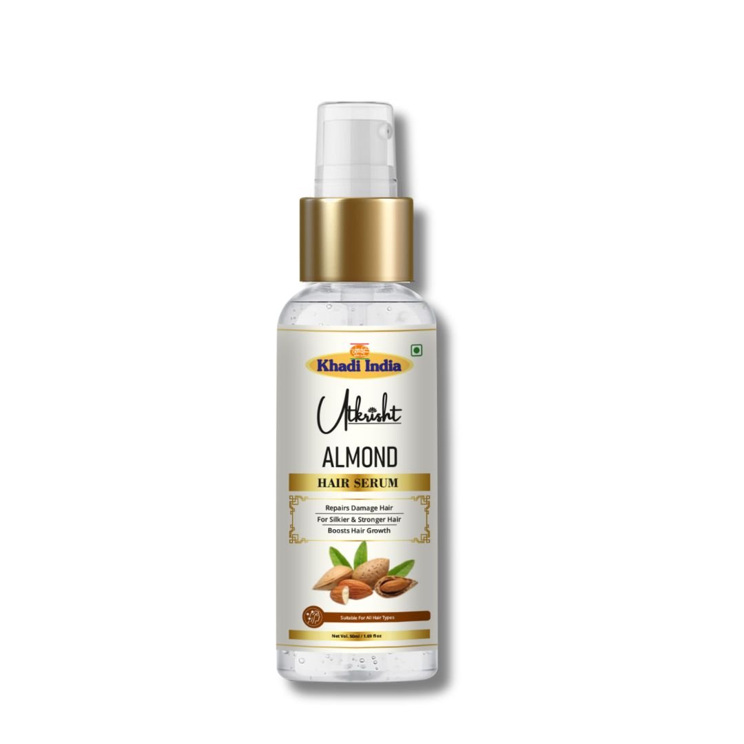 Utkrisht Khadi Almond Hair Serum | Frizz Control, Smoothness & Hair Shine Booster-50ml