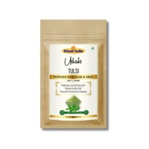 Utkrisht Khadi Tulsi Powder for Clear Skin, Acne Control & Healthy Scalp | 100% Pure Holy Basil Herbal Powder-100gm