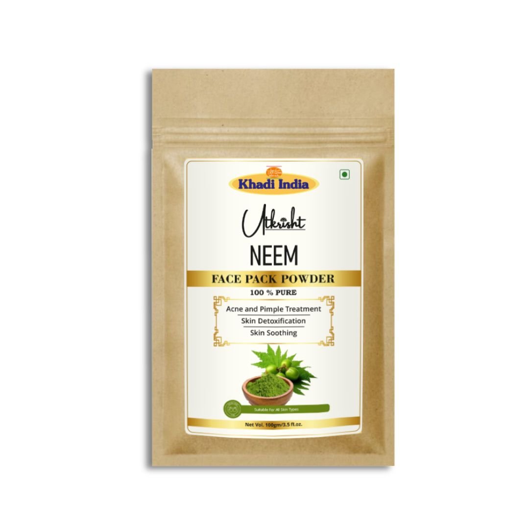 Utkrisht Khadi Neem Face Pack for Acne & Clear Skin | Anti-Bacterial & Oil Control - 100gm