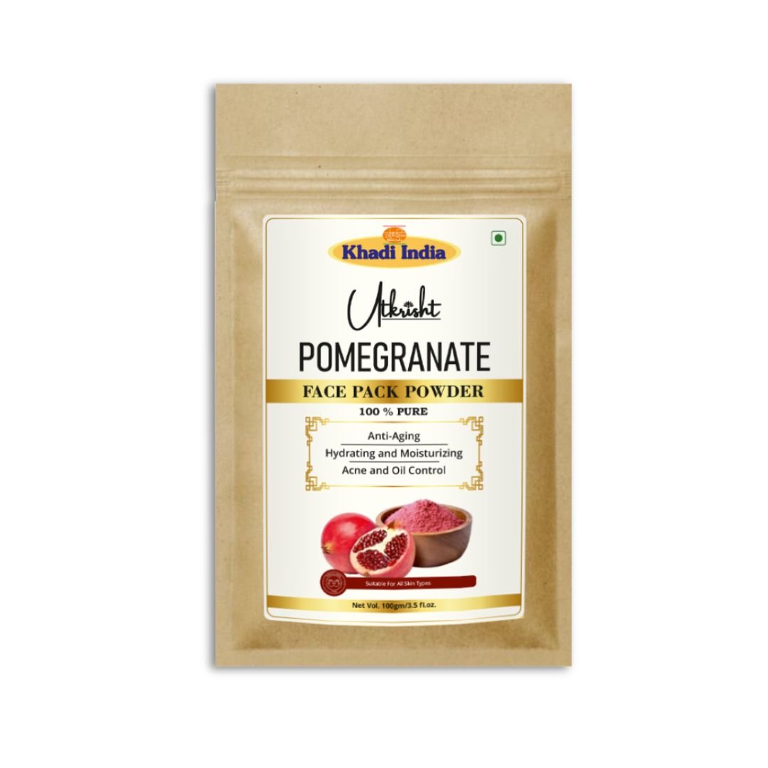 Utkrisht Khadi Pomegranate Face Pack for Anti-Aging | Glow Boost & Skin Repair-100gm