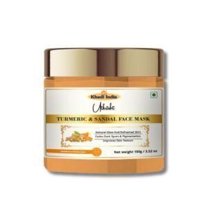 Utkrisht Khadi Turmeric & Sandalwood Face Pack for Glowing Skin | Anti-Acne, Brightening & Tan Removal | Natural Herbal Face Pack 1- 100gm