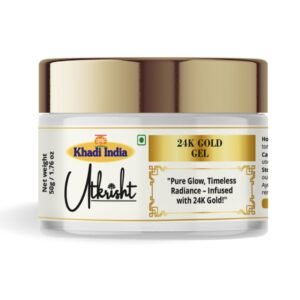 Utkrisht Khadi 24K Gold Face Gel for Glowing Skin | Anti-Ageing, Hydrating & Brightening Gel | Radiance Boost Skin Firming Formula - 50g
