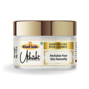 Utkrisht Khadi Aloe Vera & Saffron Face Gel for Glowing Skin | Hydrating, Brightening & Tan Removal | Natural Skin Repair Gel - 50g