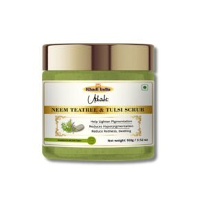 Utkrisht Khadi Neem, Tea Tree & Tulsi Face Scrub | Anti-Acne, Oil Control & Blemish Removal | Herbal Skin Care-100g