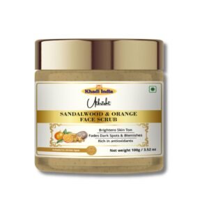 Utkrisht Khadi Sandalwood & Orange Face Scrub | Brightening, Exfoliating & Smooth Skin | Natural Skin Care-100g