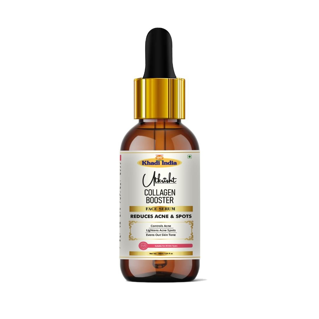 Utkrisht Khadi Collagen Booster Face Serum | Anti-Aging, Skin Firming & Hydration | Youthful Glow Serum - 30ml