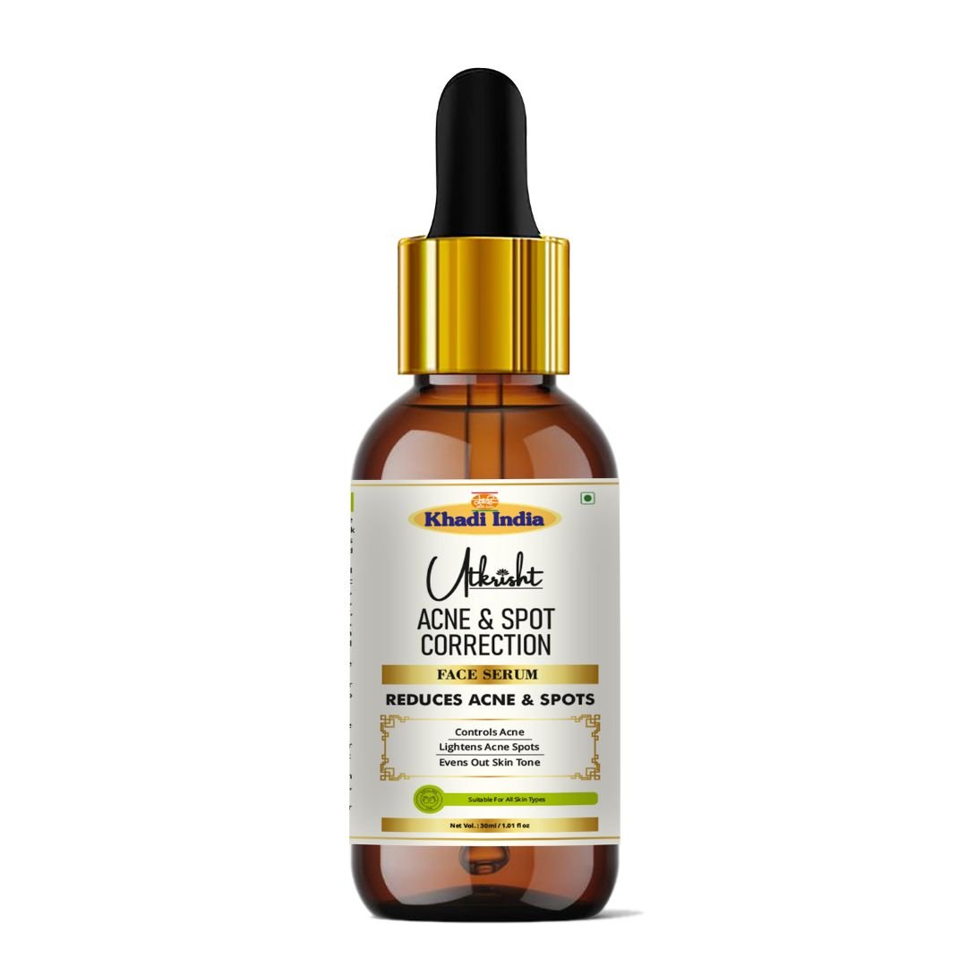Utkrisht Khadi Acne & Spot Correction Face Serum | Blemish Removal, Oil Control & Clear Skin | Anti-Acne Gel-30ml