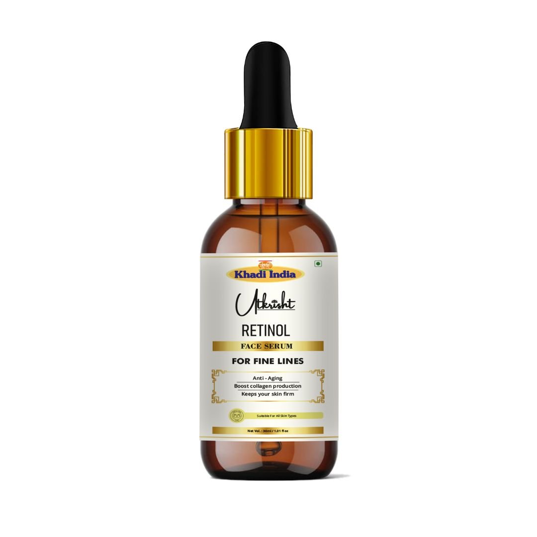 Utkrisht Khadi Retinol Face Serum | Anti-Aging, Wrinkle Reduction & Skin Renewal | Smooth & Radiant Skin - 30ml