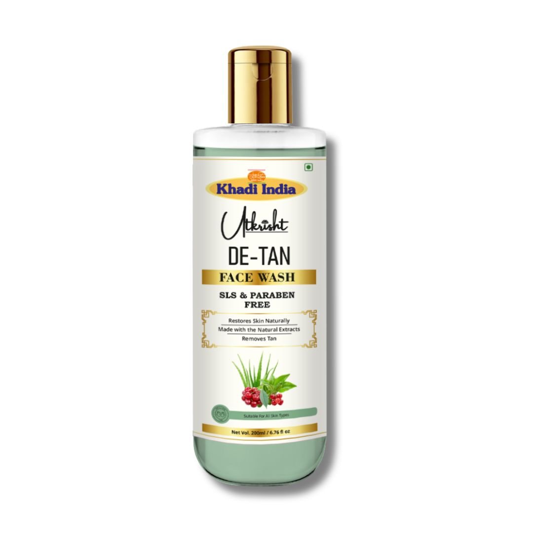 Utkrisht Khadi De-Tan Face Wash – Instant Brightening, Tan Removal & Deep Cleansing for Clear, Glowing Skin - 200ml