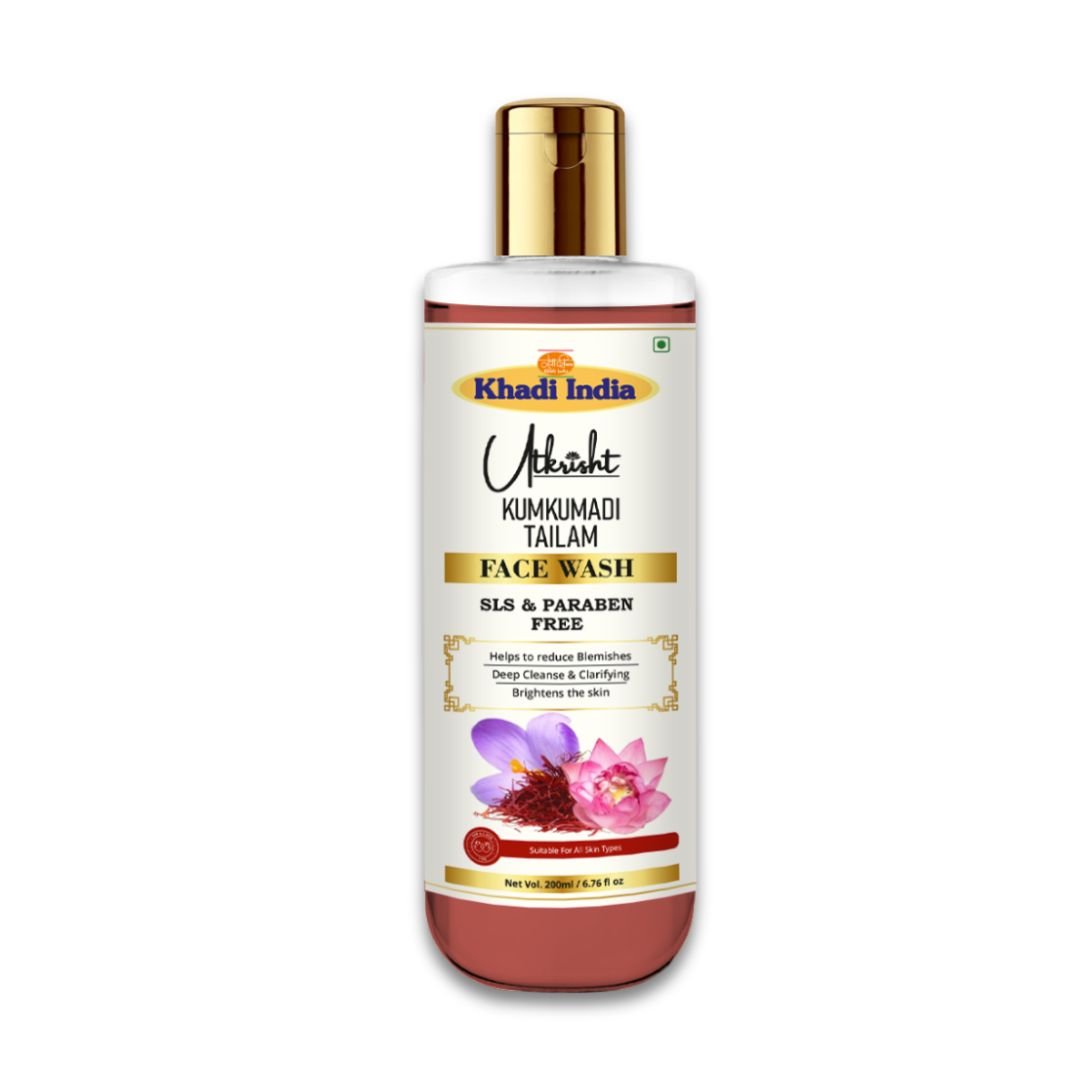Utkrisht Khadi Kumkumadi Face Wash – Brightening, Anti-Tan & Ayurvedic Glow Cleanser for Radiant Skin - 200ml