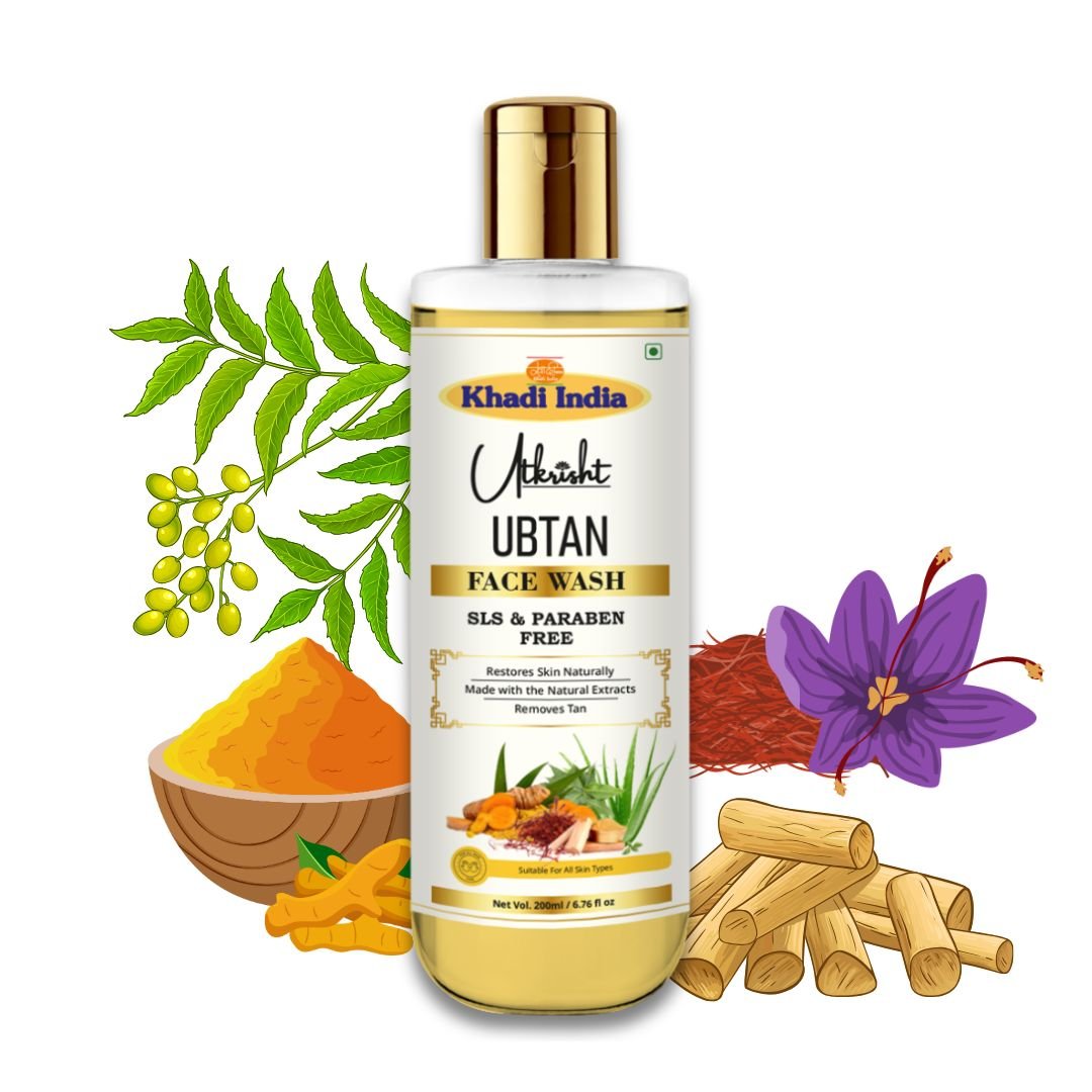 Utkrisht Khadi Ubtan Face Wash – Haldi & Chandan Glow Cleanser for Tan Removal & Bright Skin - 200ml - Image 2