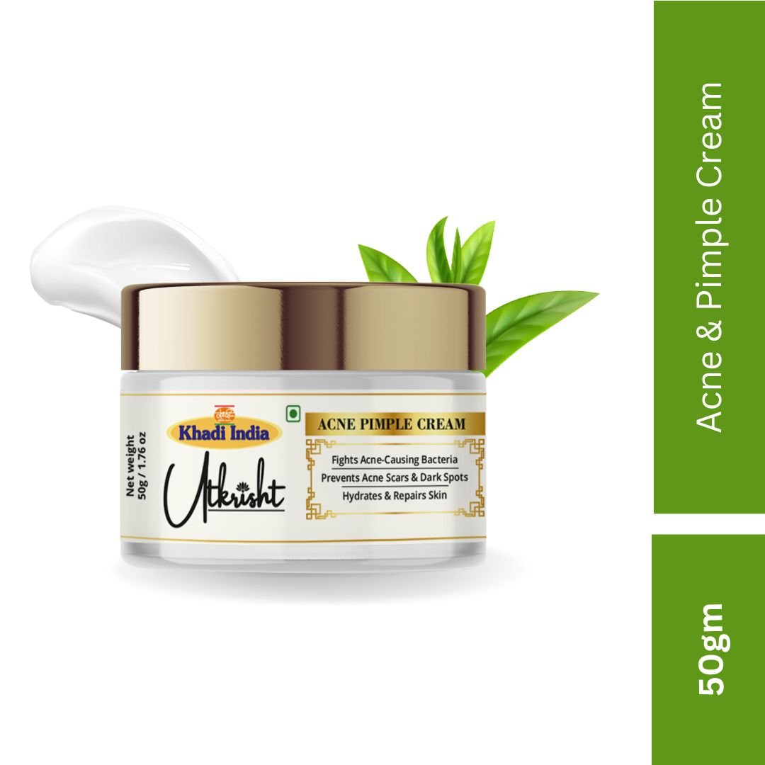 Utkrisht Khadi Acne & Pimple Cream – Fast Acne Relief, Spot Reduction & Oil Control Formula-50g - Image 2