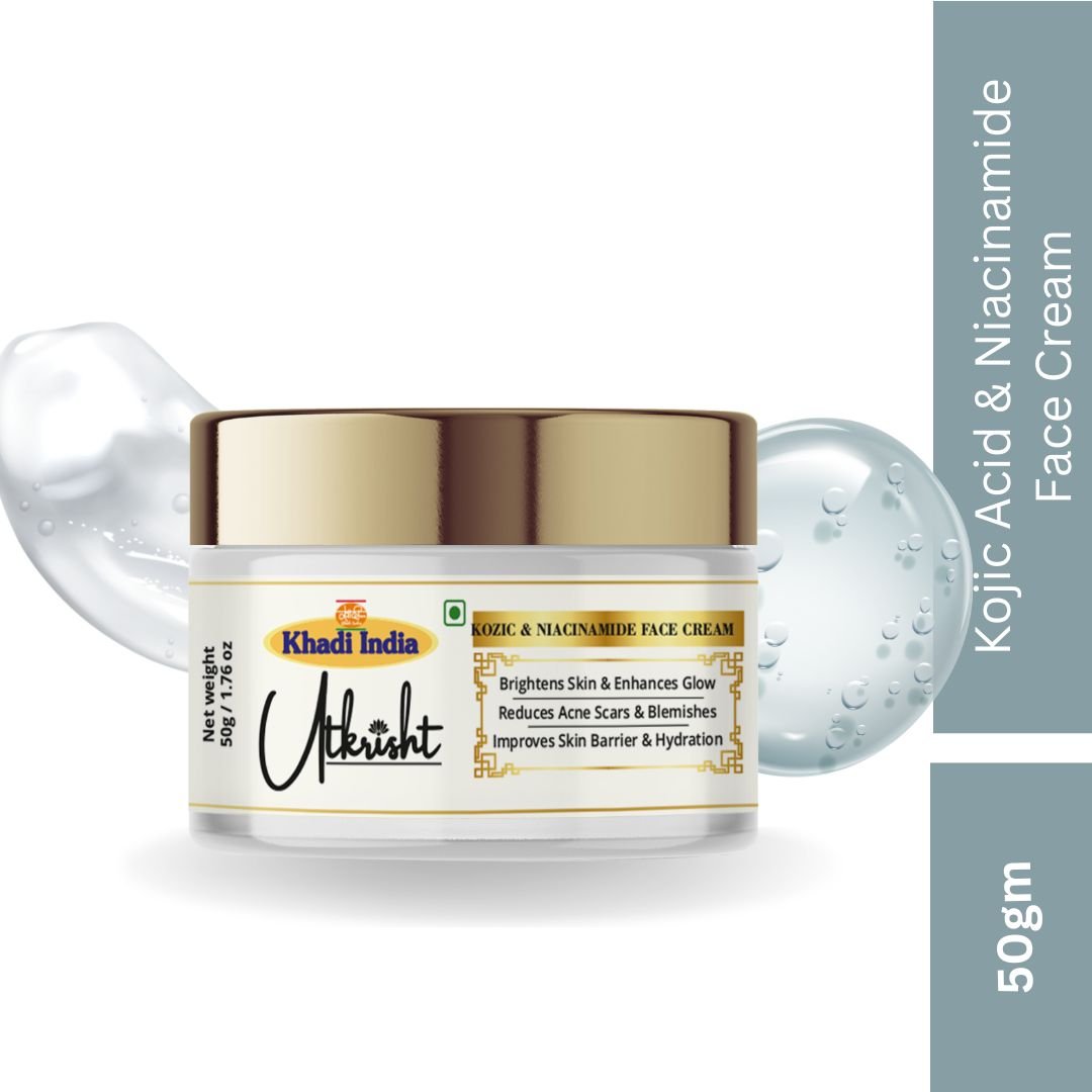 Utkrisht Khadi Kojic & Niacinamide Cream – Pigmentation Removal, Brightening & Even Skin Tone Cream-50g - Image 2