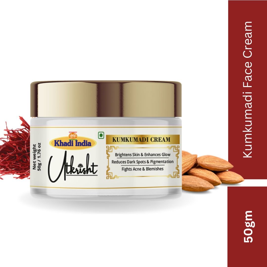 Utkrisht Khadi Kumkumadi Face Cream – Brightening, Anti-Aging & Glow-Boosting Ayurvedic Moisturizer-50g - Image 2