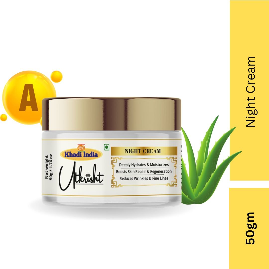 Utkrisht Khadi Night Face Cream – Deep Nourishment, Repair & Overnight Hydrating Moisturizer - 50g - Image 2