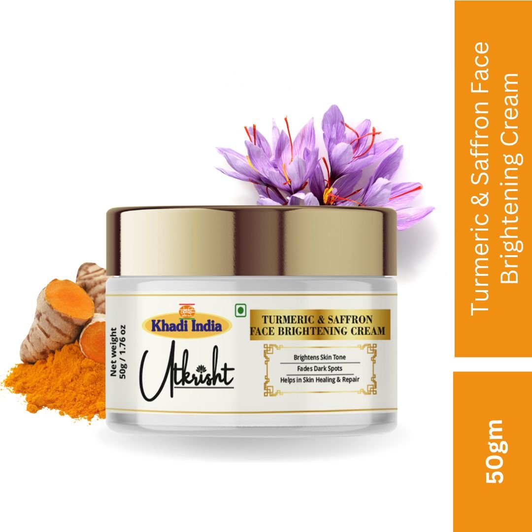 Utkrisht Khadi Turmeric & Saffron Face Cream – Brightening, Anti-Pigmentation & Glow-Boosting Moisturizer - 50g - Image 2