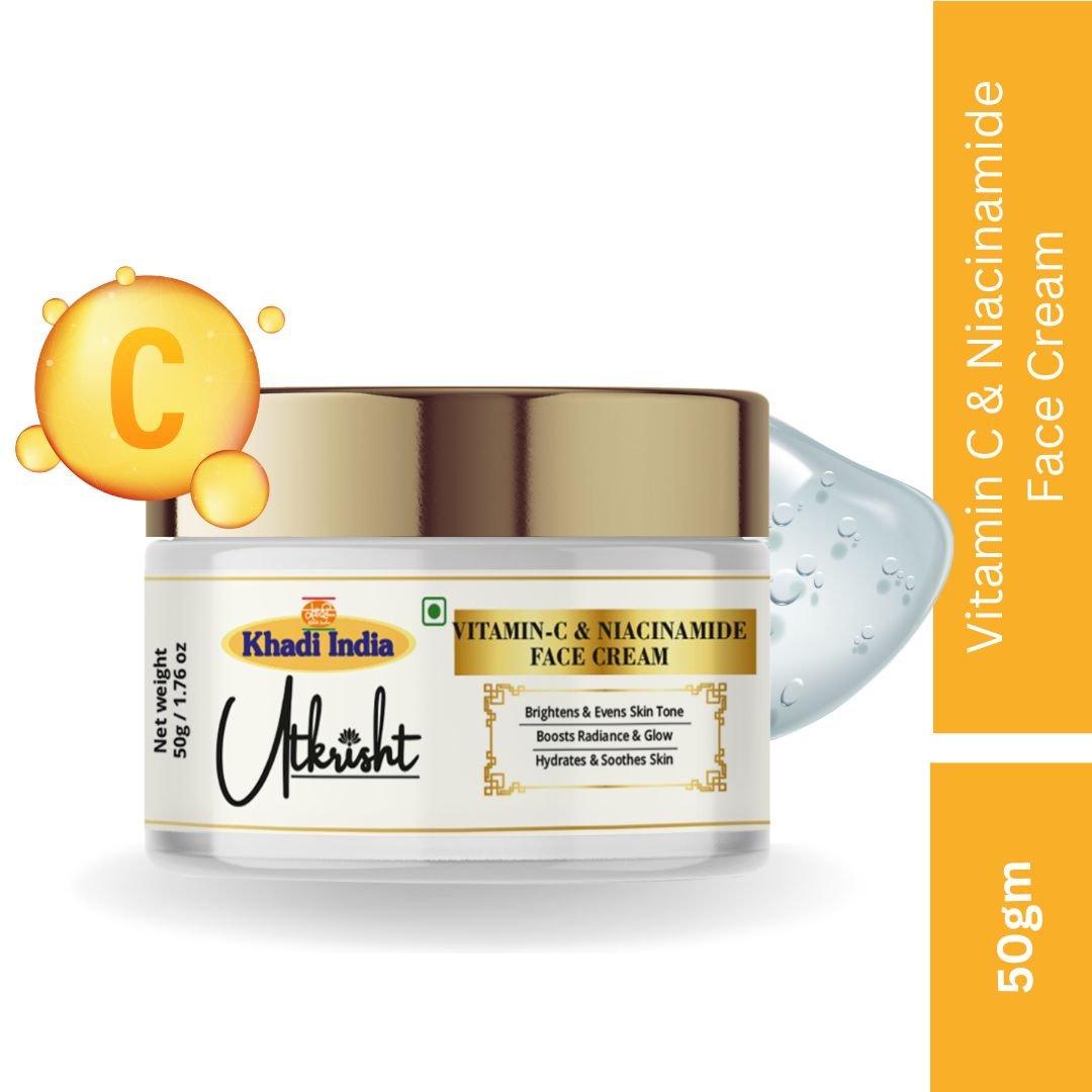Utkrisht Khadi Vitamin C & Niacinamide Face Cream – Brightening, Anti-Pigmentation & Hydrating Moisturizer - 50g - Image 2