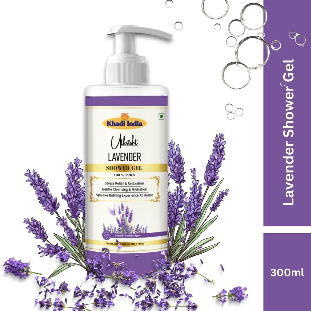 Utkrisht Khadi Lavender Body Wash – Calming, Hydrating & Relaxing Shower Gel - 300ml - Image 2