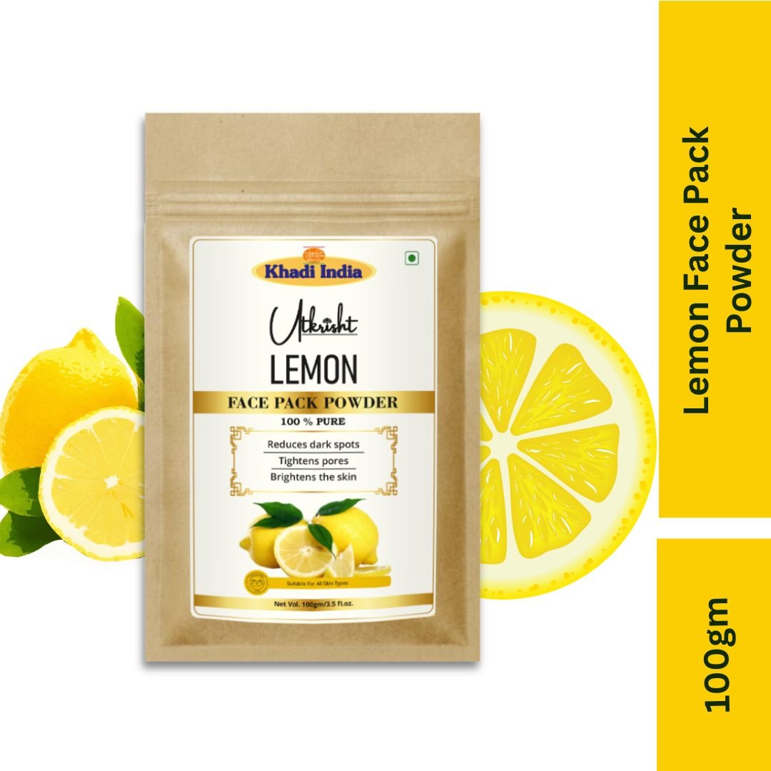 Utkrisht Khadi Lemon Face Pack for Glowing Skin | Anti-Tan, Oil Control & Brightening-100gm - Image 2