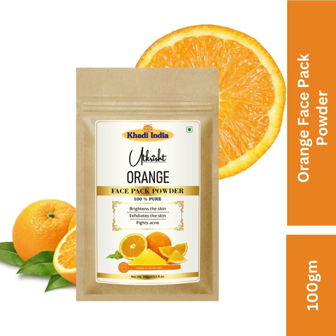 Utkrisht Khadi Orange Face Pack for Glowing Skin | Tan Removal & Brightening Formula - 100gm - Image 2