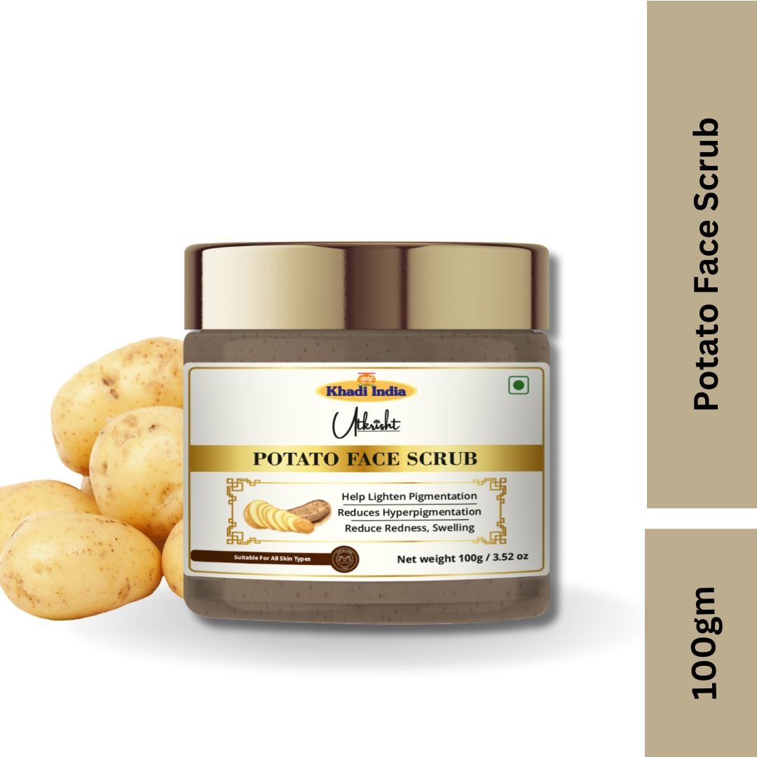 Utkrisht Khadi Potato Face Scrub | Brightening, Exfoliating & Smooth Skin | Natural Skin Care - 100g - Image 2