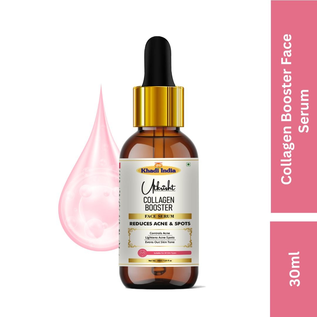 Utkrisht Khadi Collagen Booster Face Serum | Anti-Aging, Skin Firming & Hydration | Youthful Glow Serum - 30ml - Image 2