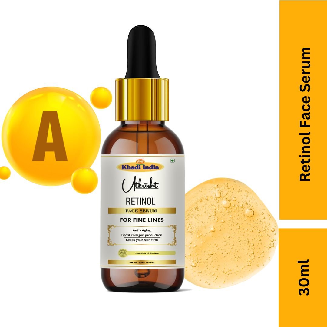Utkrisht Khadi Retinol Face Serum | Anti-Aging, Wrinkle Reduction & Skin Renewal | Smooth & Radiant Skin - 30ml - Image 2
