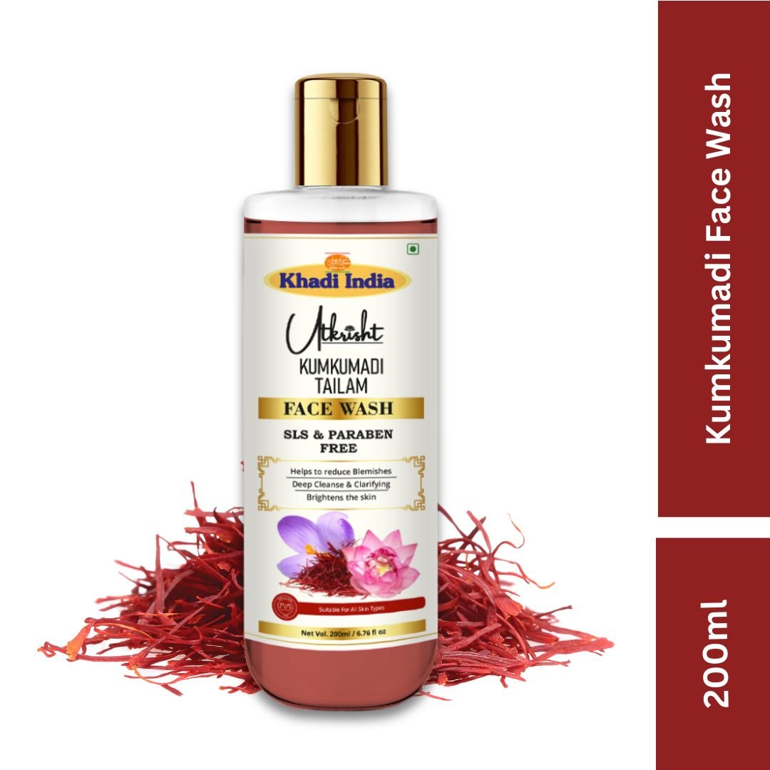 Utkrisht Khadi Kumkumadi Face Wash – Brightening, Anti-Tan & Ayurvedic Glow Cleanser for Radiant Skin - 200ml - Image 2