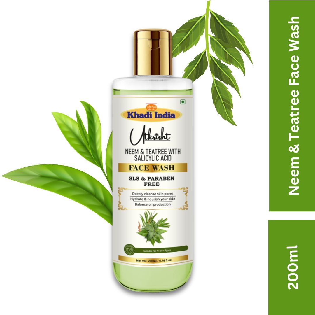 Utkrisht Khadi Neem & Tea Tree Face Wash – Anti Acne, Oil Control & Deep Cleansing for Clear Skin - 200ml - Image 2