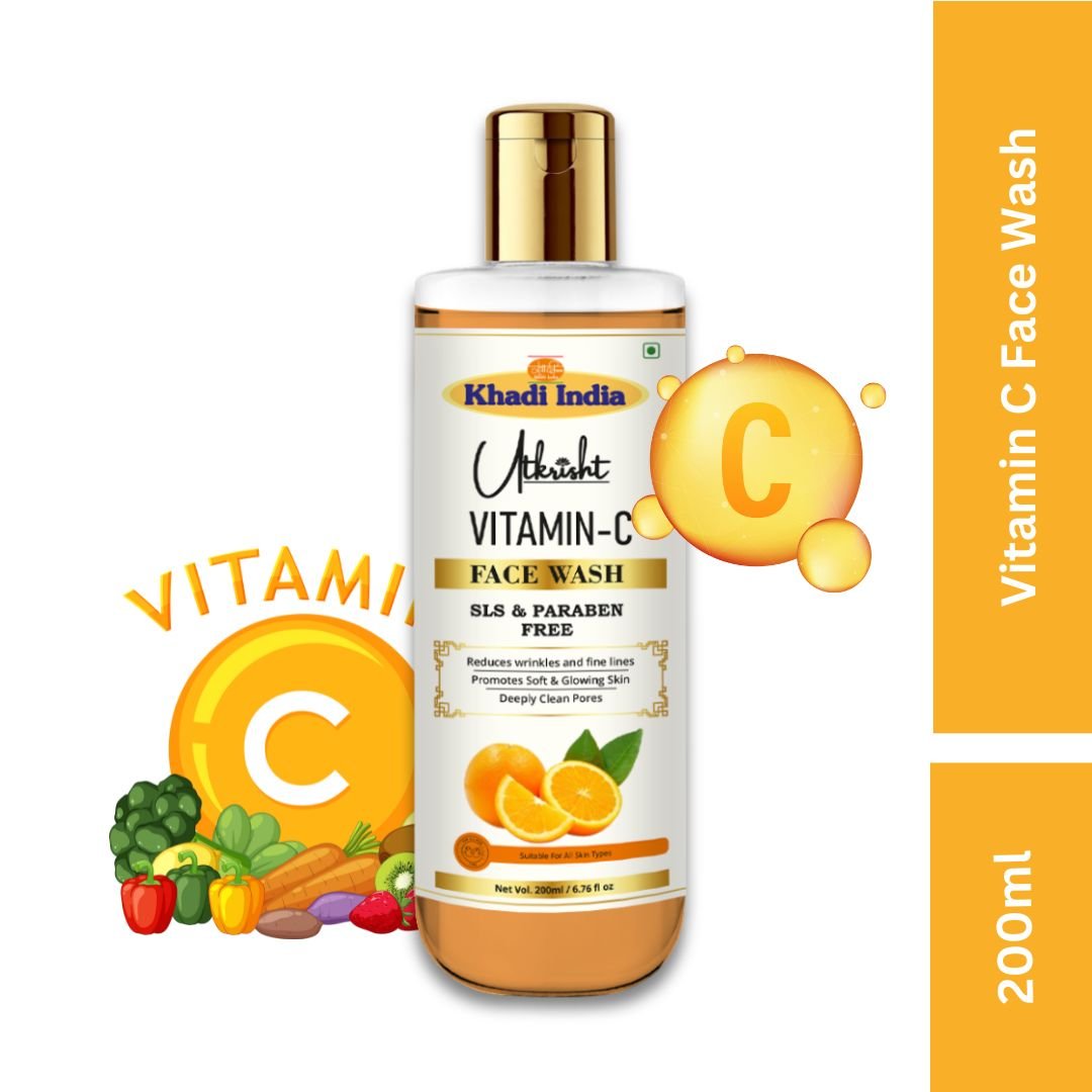 Utkrisht Khadi Vitamin C Face Wash – Brightening, Anti-Pigmentation & Glow-Boosting Cleanser-200ml - Image 2