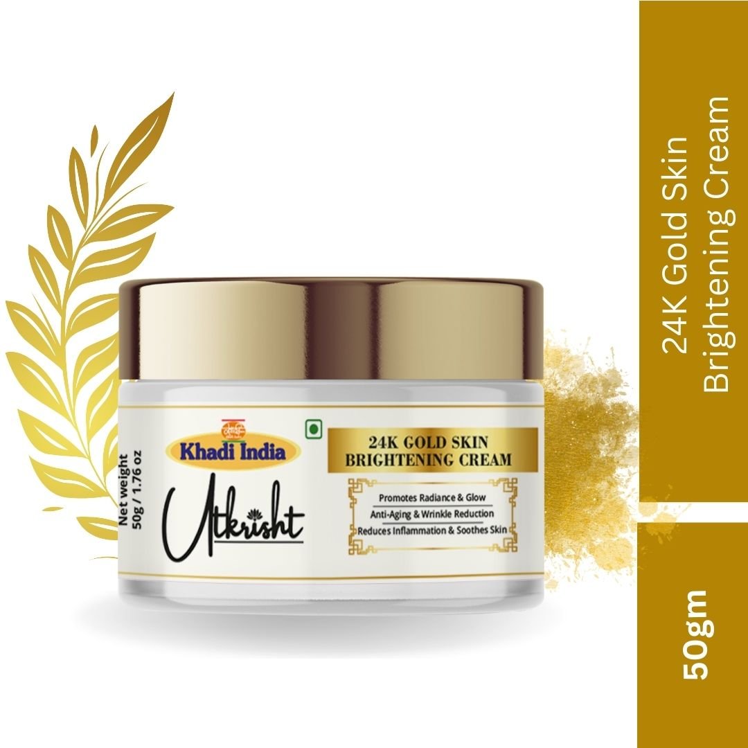 Utkrisht Khadi 24K Gold Face Cream – Anti-Aging, Radiance Boosting & Skin Firming Luxury Moisturizer- - Image 2
