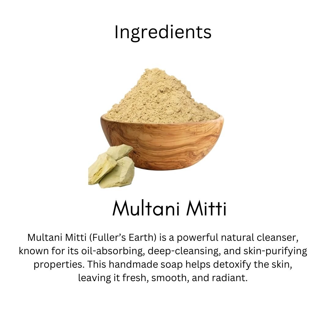 Utkrisht Khadi Multani Mitti Handmade Soap – Oil Control, Pore Cleansing & Natural Glow Bath Bar - 125g (Pack of 2) - Image 3