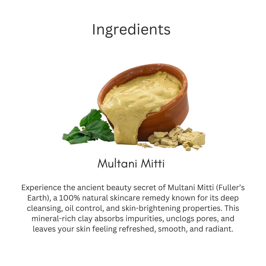 Utkrisht Khadi Multani Mitti Face Pack for Clear Skin | Oil Control & Acne Care - 100gm - Image 3
