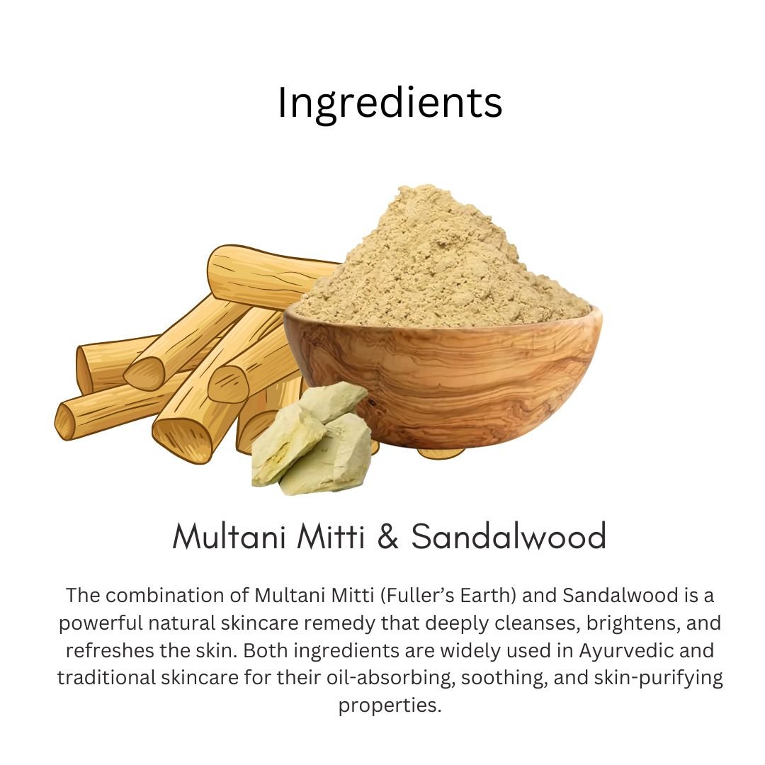 Utkrisht Khadi Multani Mitti & Sandalwood Face Pack | Oil Control, Glow & Tan Removal - 100gm - Image 3