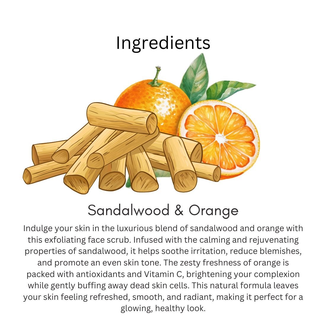 Utkrisht Khadi Sandalwood & Orange Face Scrub | Brightening, Exfoliating & Smooth Skin | Natural Skin Care-100g - Image 3