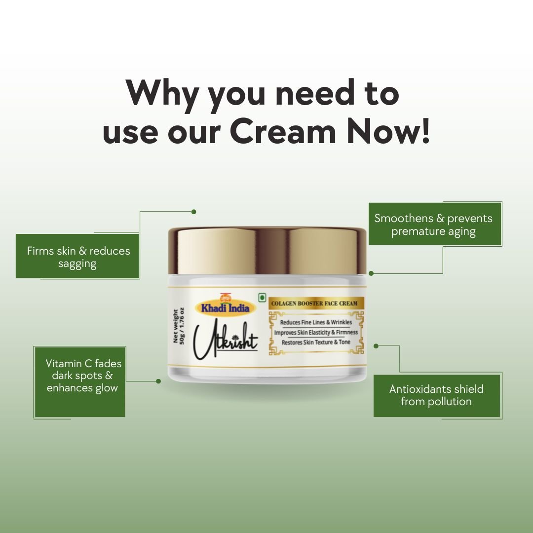 Utkrisht Khadi Collagen Boost Skin Care – Firming, Anti-Aging & Youthful Glow Formula - 50g - Image 4