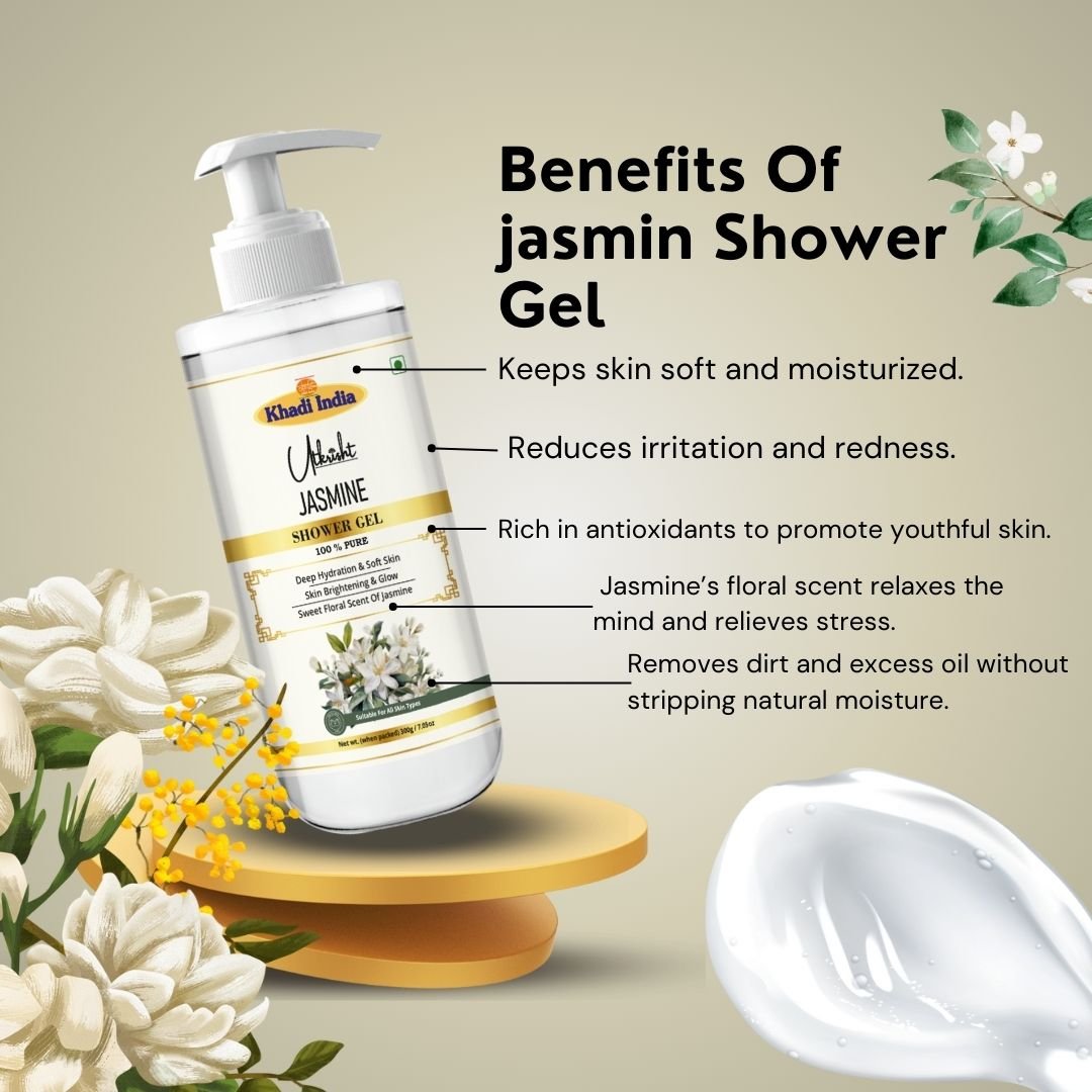 Utkrisht Khadi Jasmine Body Wash – Hydrating, Soothing & Refreshing Floral Shower Gel - 300ml - Image 4