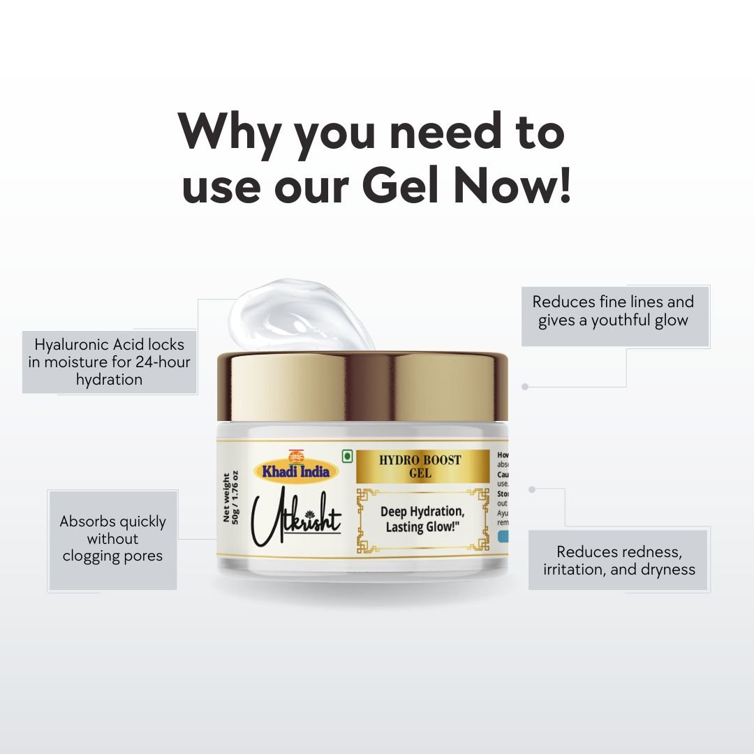 Utkrisht Khadi Hydro Boost Face Gel | Deep Hydration, Skin Plumping & Radiance Boost | Moisturizing Gel for All Skin Types - 50g - Image 4