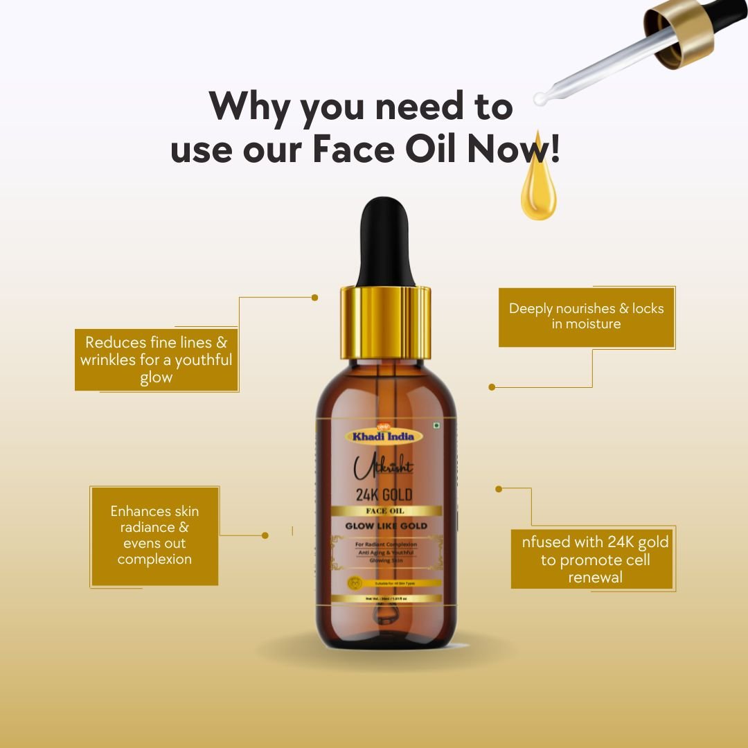 Utkrisht Khadi 24K Gold Face Serum | Anti-Aging, Brightening & Radiance Boost | Luxury Skincare - 30ml - Image 4