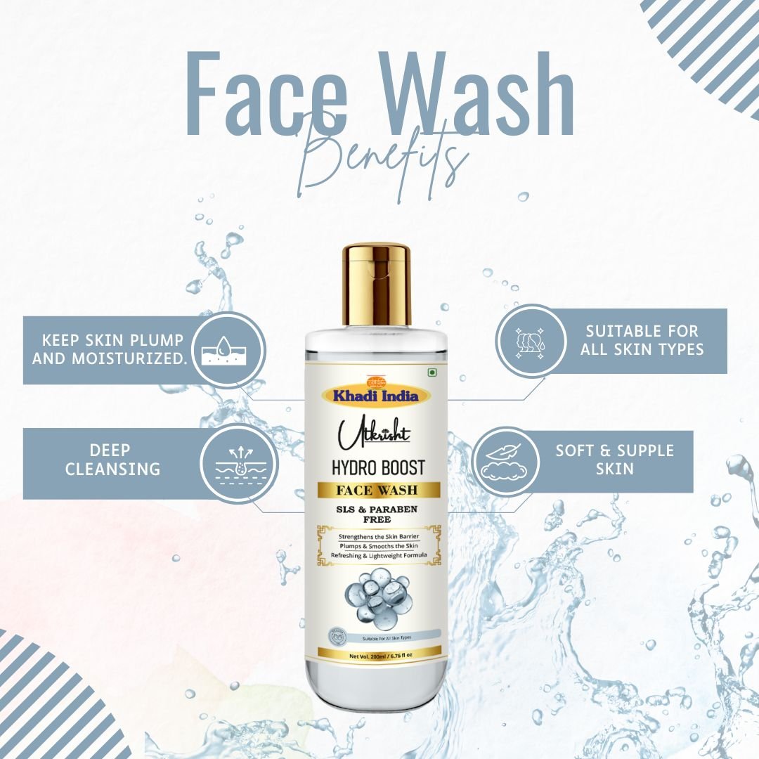 Utkrisht Khadi Hydro Boost Face Wash – Deep Hydration, Soft Cleansing & Fresh Glow for All Skin Types - 200ml - Image 4