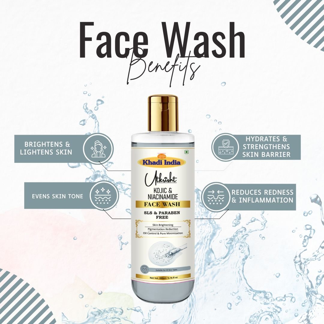 Utkrisht Khadi Kojic Acid & Niacinamide Face Wash – Tan Removal, Skin Brightening & Dark Spot Reduction - 200ml - Image 4