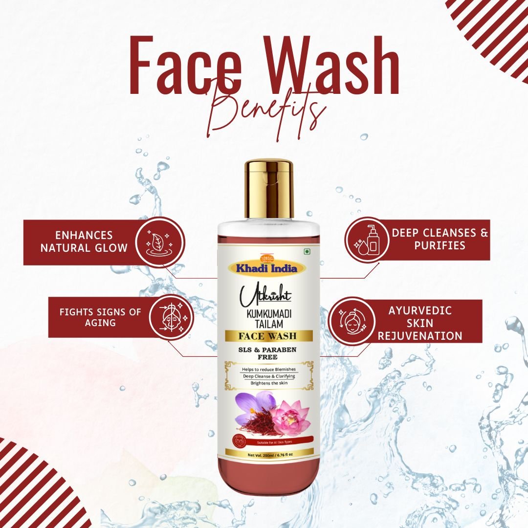 Utkrisht Khadi Kumkumadi Face Wash – Brightening, Anti-Tan & Ayurvedic Glow Cleanser for Radiant Skin - 200ml - Image 4