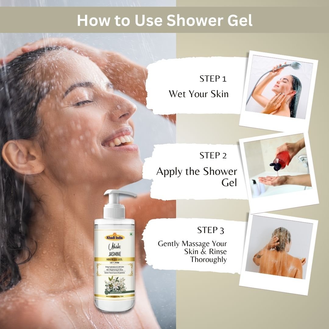 Utkrisht Khadi Jasmine Body Wash – Hydrating, Soothing & Refreshing Floral Shower Gel - 300ml - Image 5