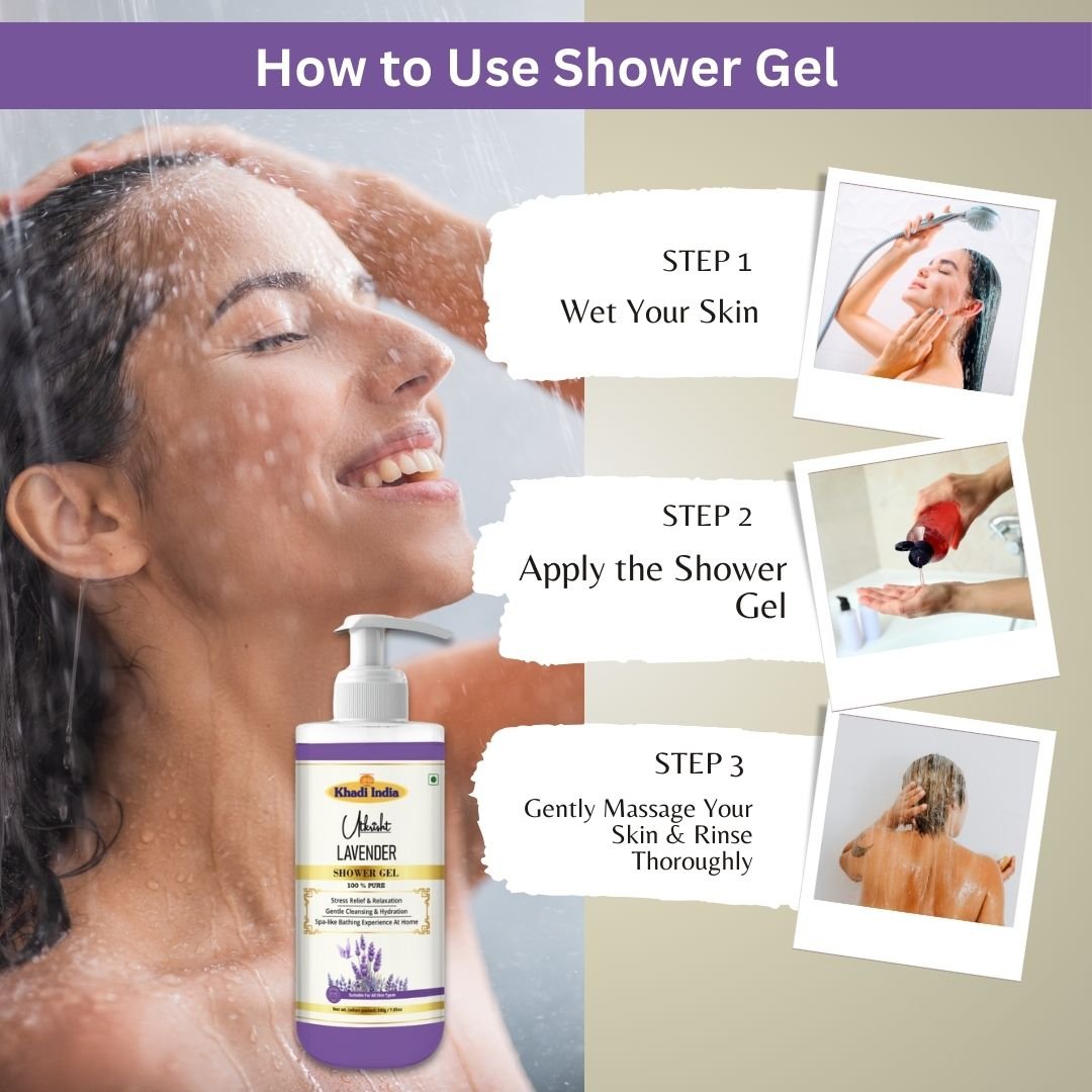Utkrisht Khadi Lavender Body Wash – Calming, Hydrating & Relaxing Shower Gel - 300ml - Image 5