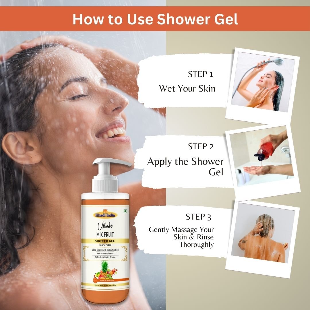 Utkrisht Khadi Mix Fruit Body Wash – Refreshing, Vitamin-Rich & Hydrating Shower Gel -300ml - Image 5