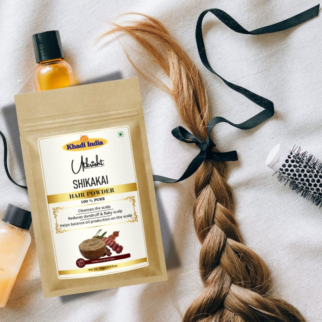 Utkrisht Khadi Shikakai Powder for Hair Growth, Natural Cleansing & Dandruff Control | 100% Pure Ayurvedic Herbal Hair Care-100gm - Image 6