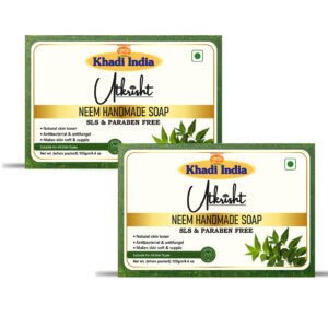Utkrisht Khadi Neem Handmade Soap – Anti-Acne, Anti-Bacterial & Deep Purifying Bath Bar - 125g (Pack of 2)