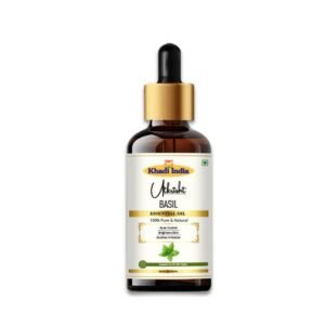 Utkrisht Khadi Pure Basil Essential Oil for Skin, Hair & Aromatherapy - 15ml